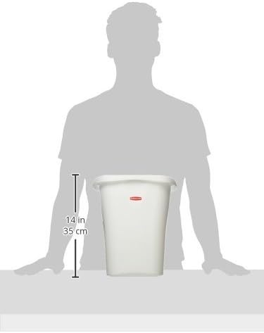 image:imageRubbermaid Rectangular Open Top Trash Can 3Gallon12Quart White for Under CounterKitchenOfficeBedroomBathroomWhite