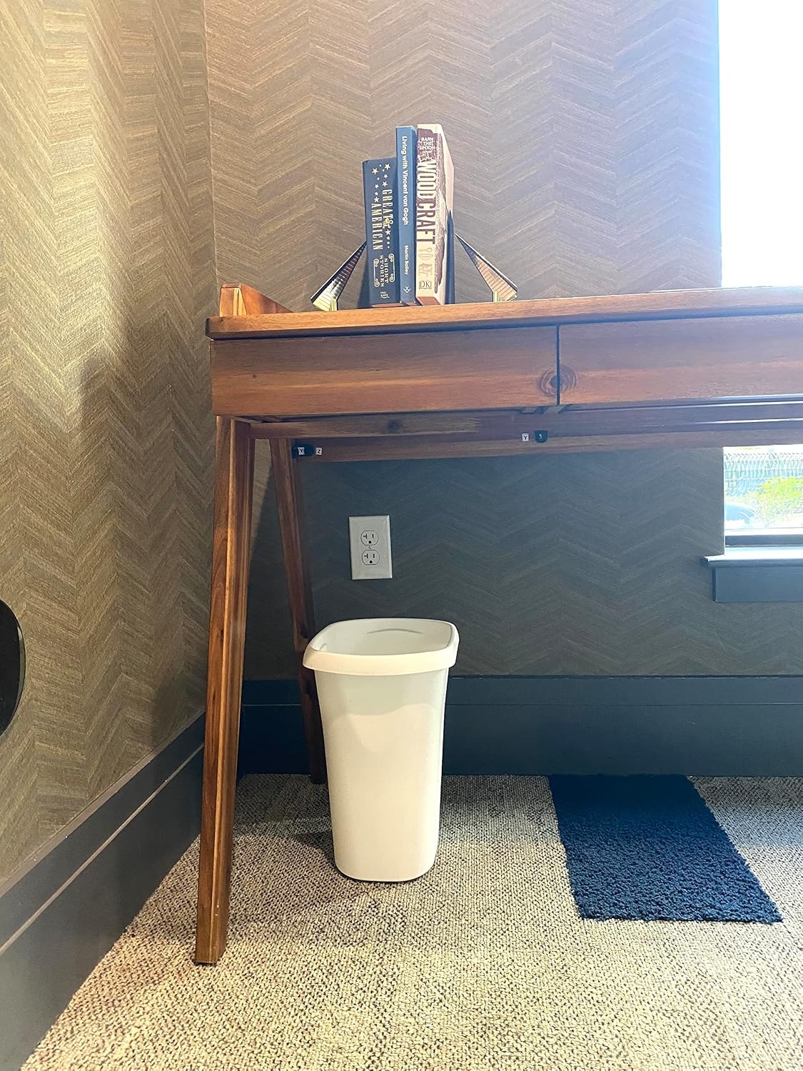 image:imageRubbermaid Rectangular Open Top Trash Can 3Gallon12Quart White for Under CounterKitchenOfficeBedroomBathroomWhite