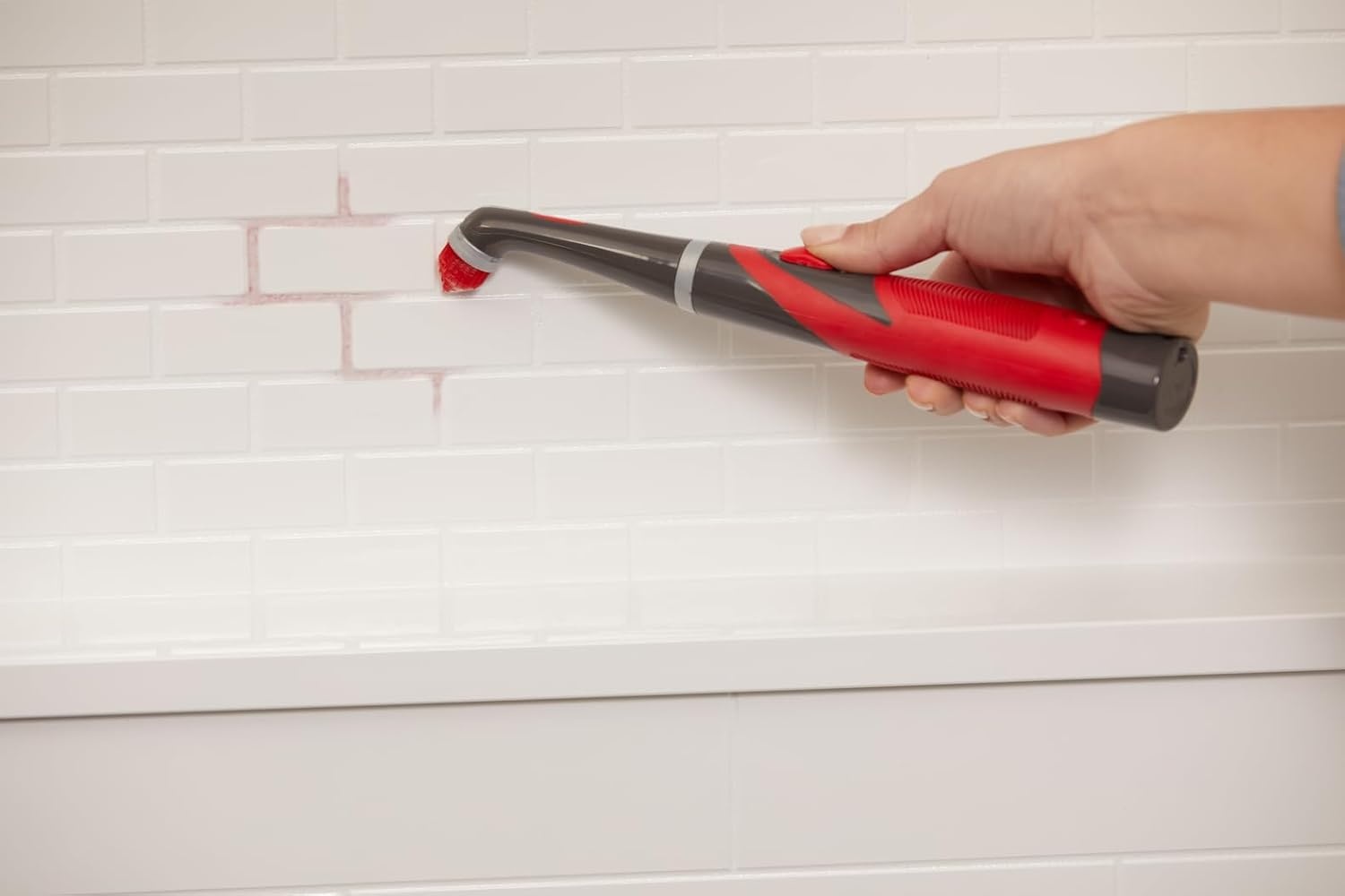 image:imageRubbermaid Reveal Power Scrubber Attachable Grout Head for Cordless Electric Battery Powered Scrub Brush Ideal for BathroomTileCounterShowerTubTight Corners amp Spaces
