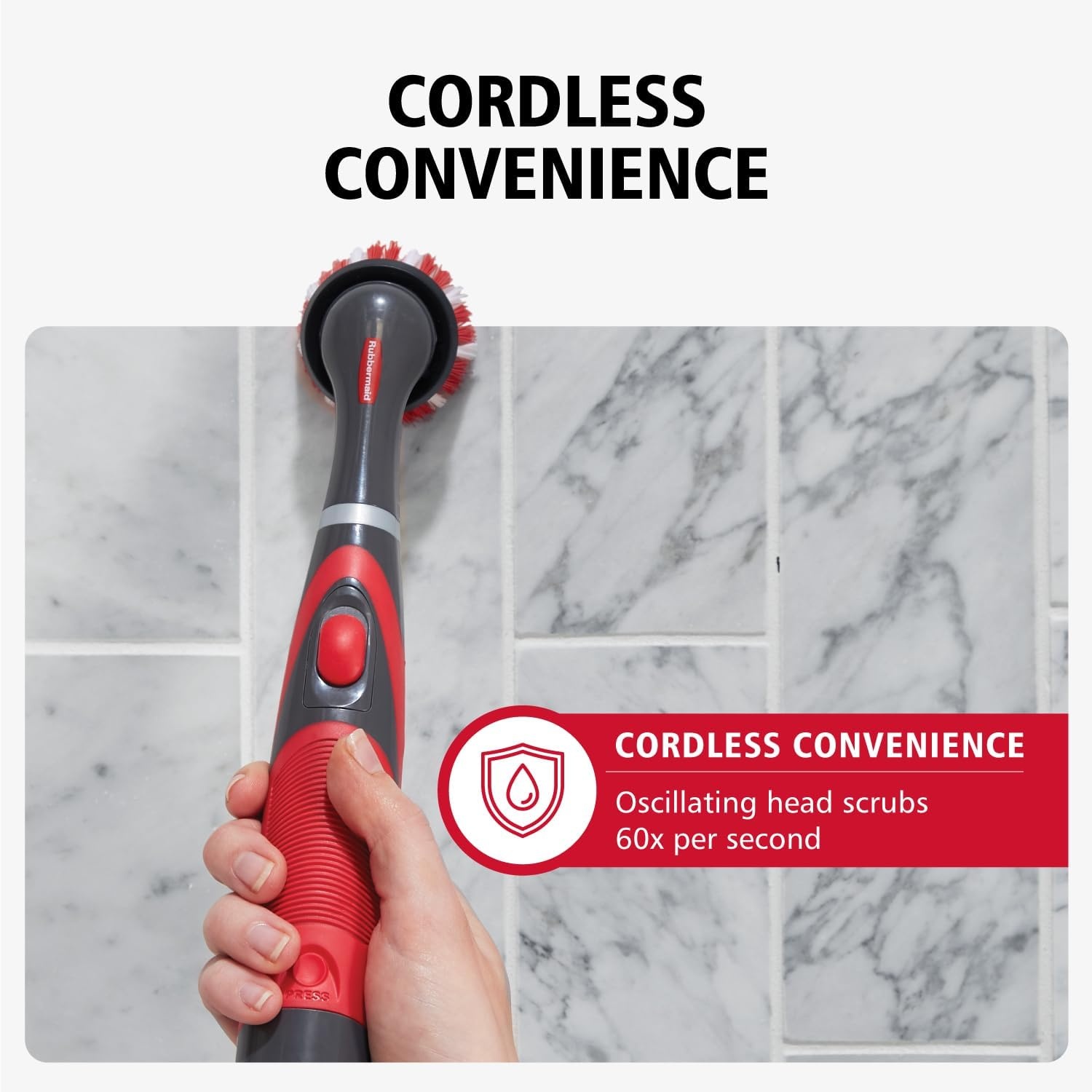 image:imageRubbermaid Reveal Power Scrubber with MultiPurpose amp Grout Head Cordless Electric Battery Powered Scrub Brush Water Resistant for HomeKitchenBathroomGroutTileShowerTub18Piece Kit
