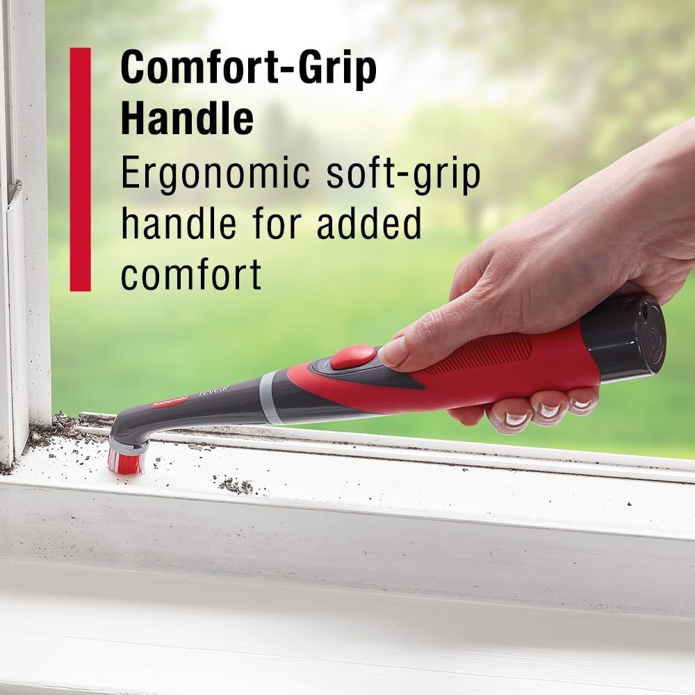 image:imageRubbermaid Reveal Power Scrubber with MultiPurpose amp Grout Head Cordless Electric Battery Powered Scrub Brush Water Resistant for HomeKitchenBathroomGroutTileShowerTub5Piece Kit