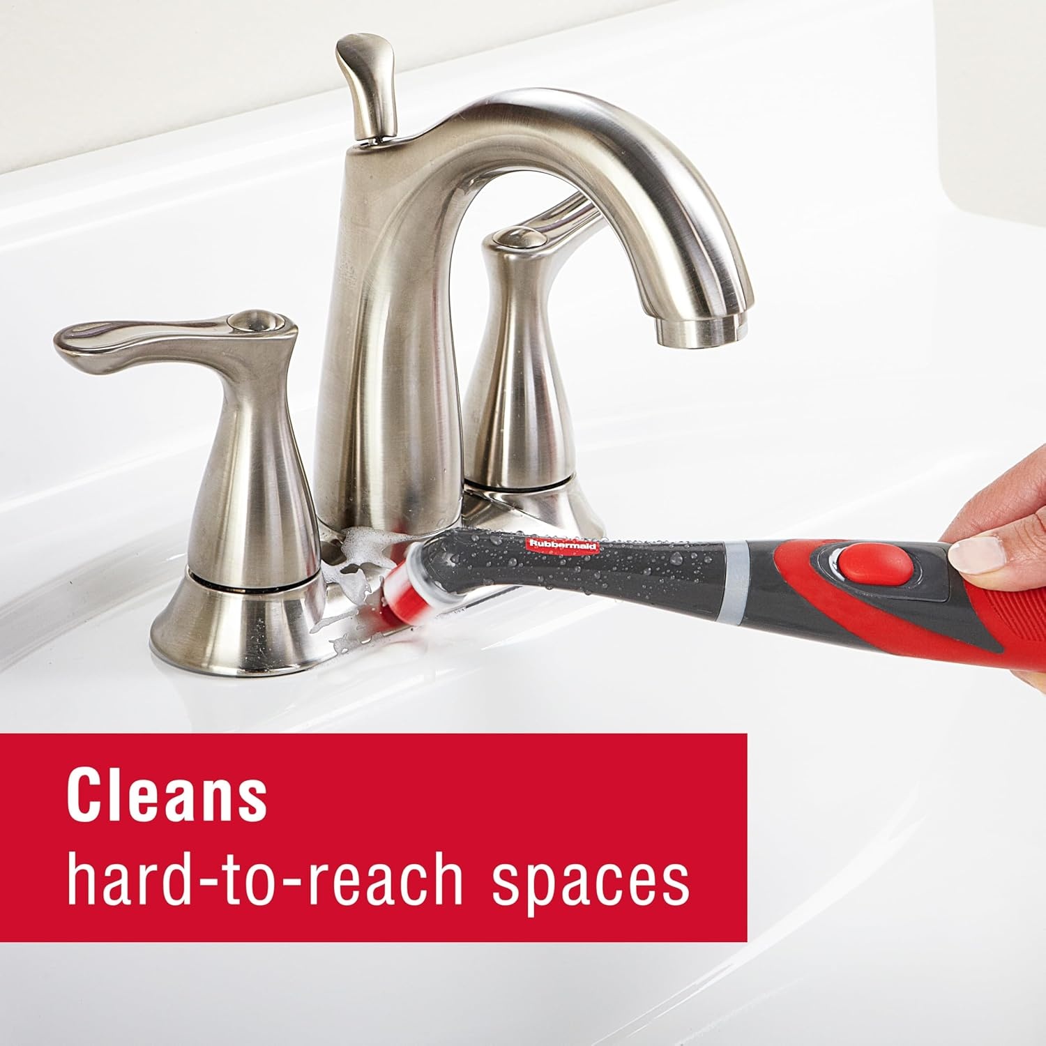 image:imageRubbermaid Reveal Power Scrubber with MultiPurpose amp Grout Head Cordless Electric Battery Powered Scrub Brush Water Resistant for HomeKitchenBathroomGroutTileShowerTub2Piece Kit