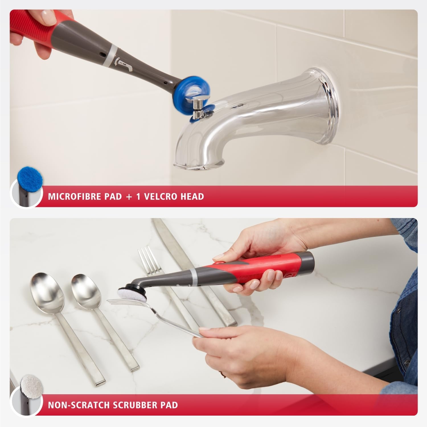 image:imageRubbermaid Reveal Power Scrubber with MultiPurpose amp Grout Head Cordless Electric Battery Powered Scrub Brush Water Resistant for HomeKitchenBathroomGroutTileShowerTub18Piece Kit