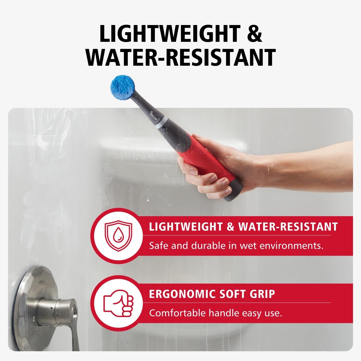 image:imageRubbermaid Reveal Power Scrubber with MultiPurpose amp Grout Head Cordless Electric Battery Powered Scrub Brush Water Resistant for HomeKitchenBathroomGroutTileShowerTub18Piece Kit