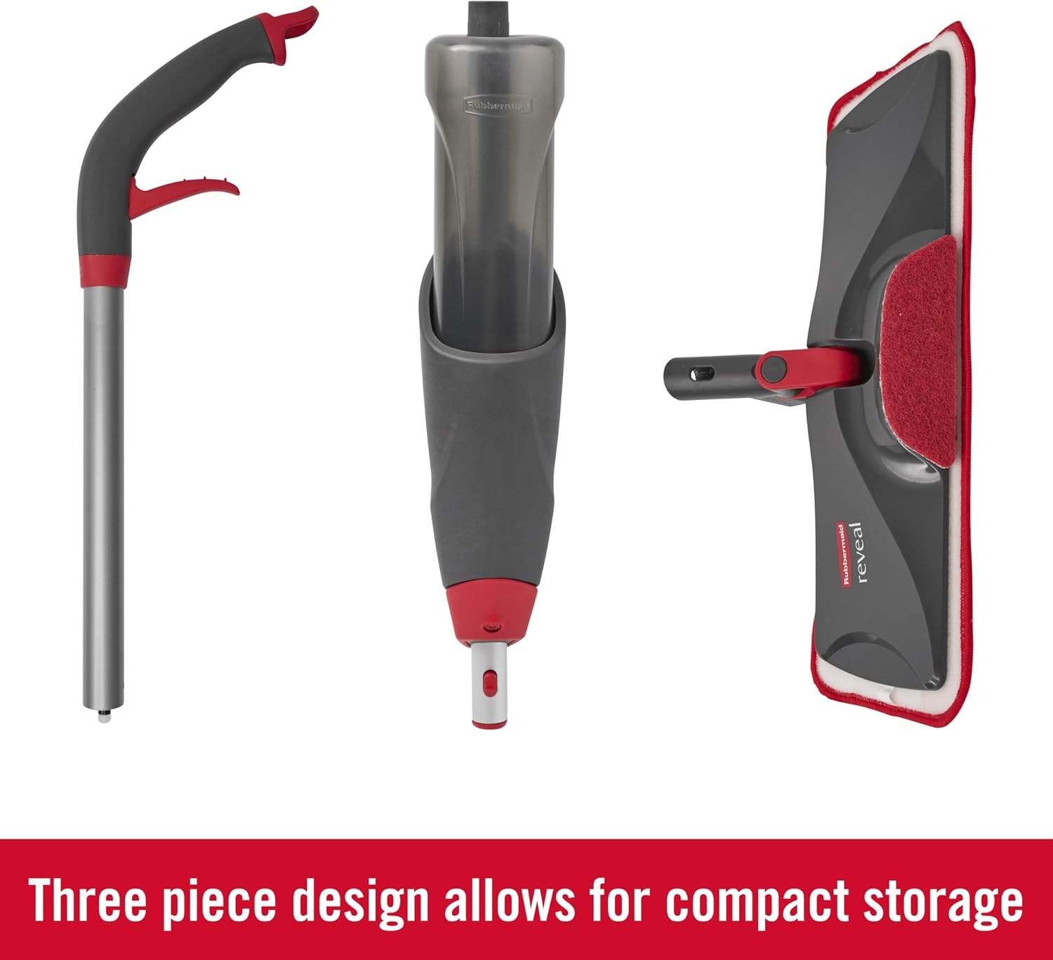 image:imageRubbermaid Reveal Spray Mop Floor Cleaning Kit 3 Reusable Microfiber Wet Pads 1 Refillable Bottle Cordless MultiSurface Mopping for All HomeBathroomOffice Floors