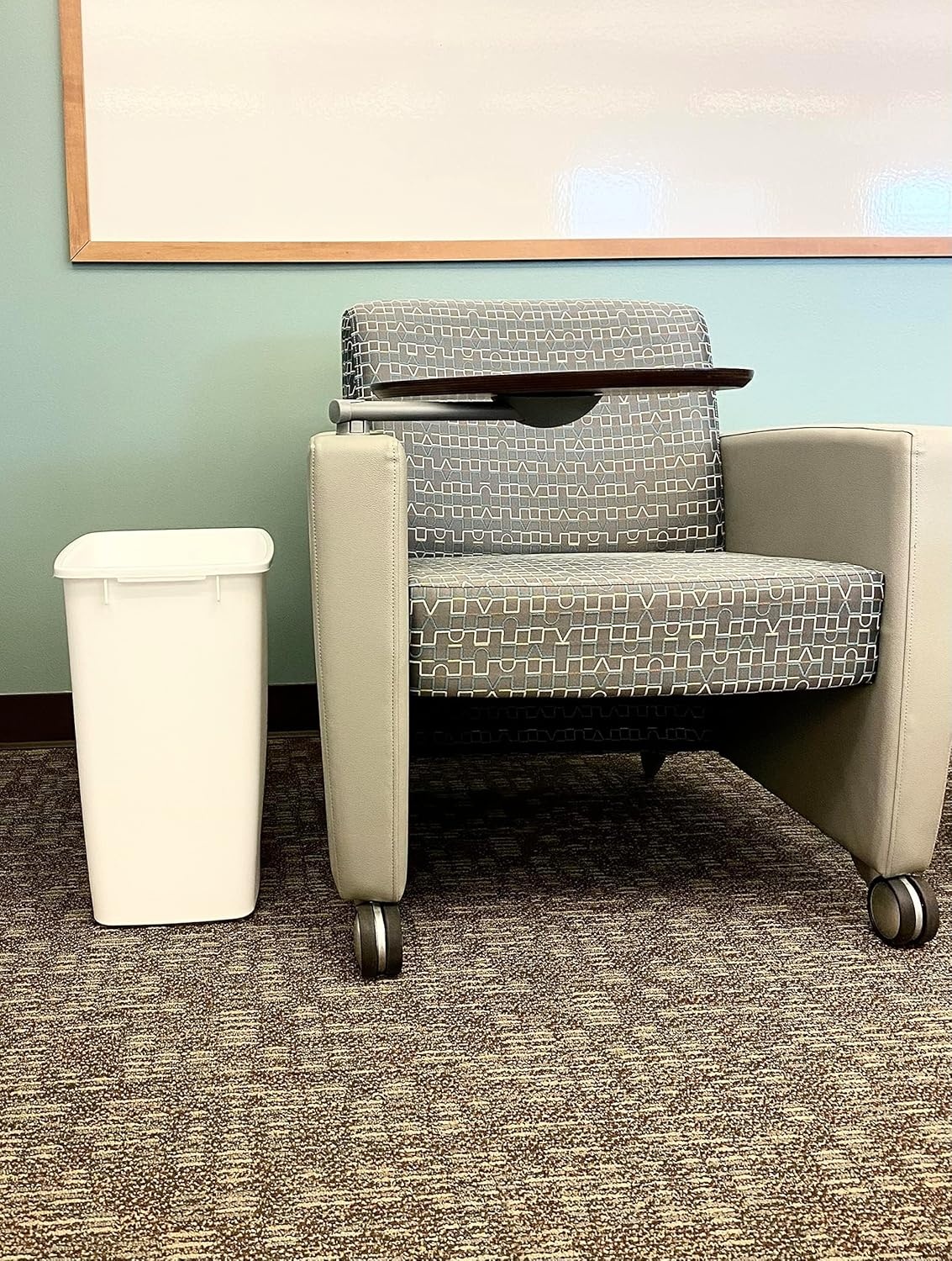 image:imageRubbermaid Small Kitchen Bathroom Trash Can 9 Gallons White Waste Basket for Under CounterKitchenOfficeBedroomBathroom