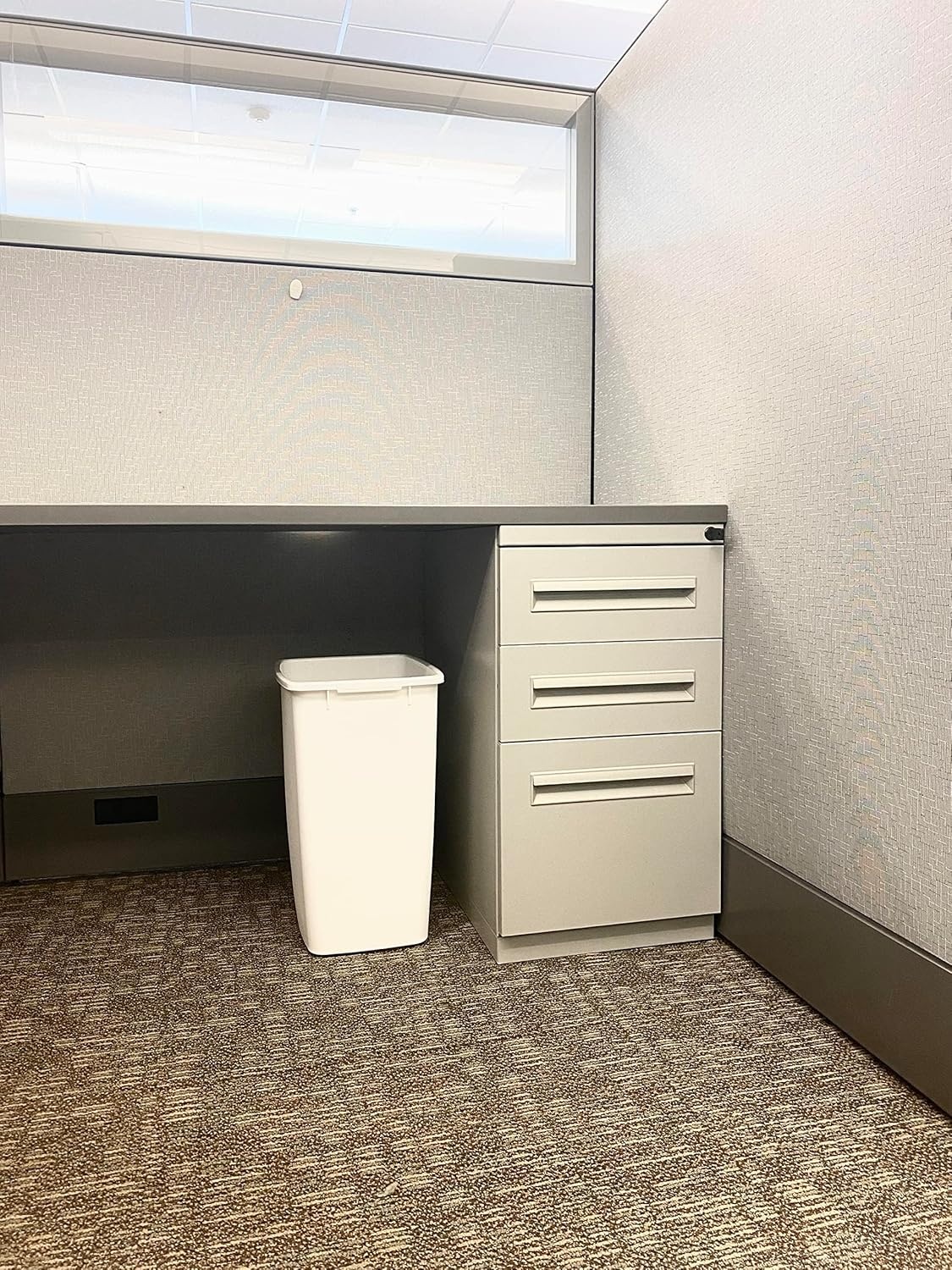image:imageRubbermaid Small Kitchen Bathroom Trash Can 9 Gallons White Waste Basket for Under CounterKitchenOfficeBedroomBathroom