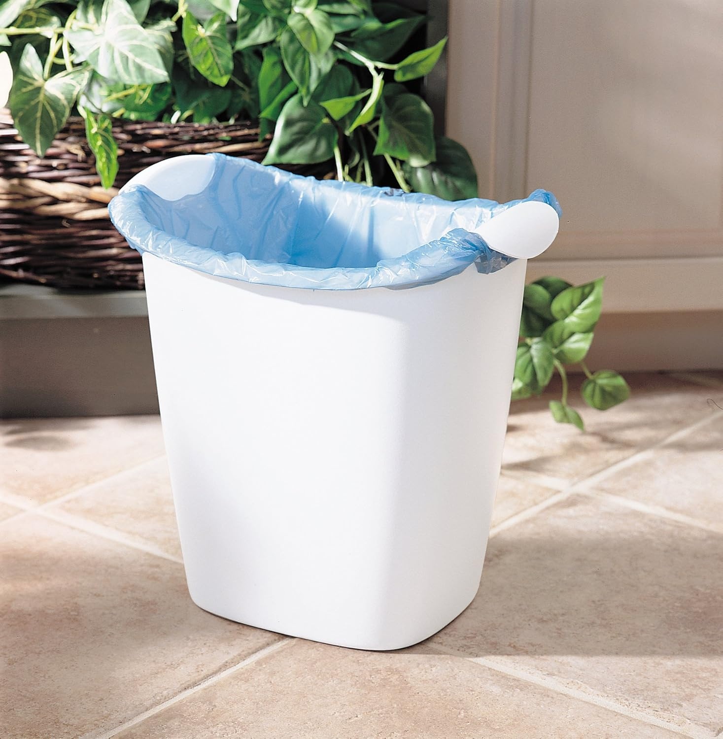 image:imageRubbermaid Small Trash Can Plastic 35Gallon14Court White Wastebasket for KitchenOfficeBedroomBathroom