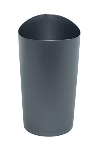 image:imageRubbermaid Spa Works Compact Contemporary Style 9 Quart Indoor Open Vanity Home Trash Container WhiteGunmetal Blue