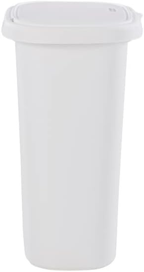 image:imageRubbermaid Spring Top Trash Can with Lid 13 Gallon Gray Plastic Garbage Bin for HomeKitchenOfficeGarageWhite