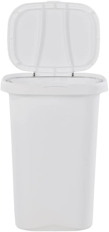 image:imageRubbermaid Spring Top Trash Can with Lid 13 Gallon Gray Plastic Garbage Bin for HomeKitchenOfficeGarageWhite