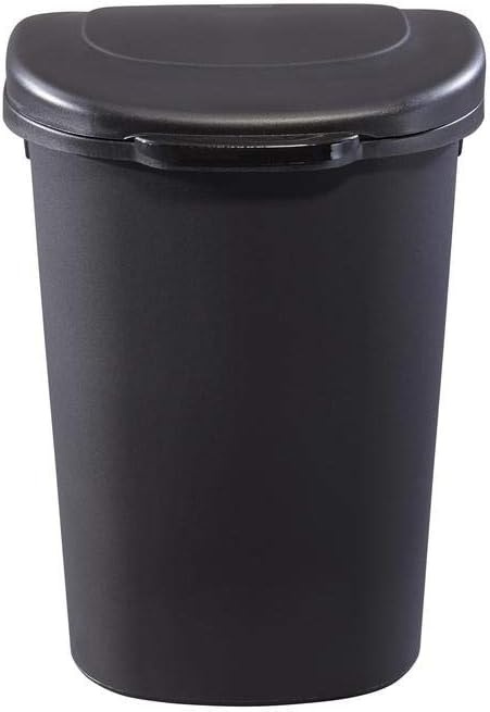 image:imageRubbermaid TouchTop Kitchen Trash Can with Lid 122 Gallon Black Garbage Container for HomeKitchenApartmentGarageBlack