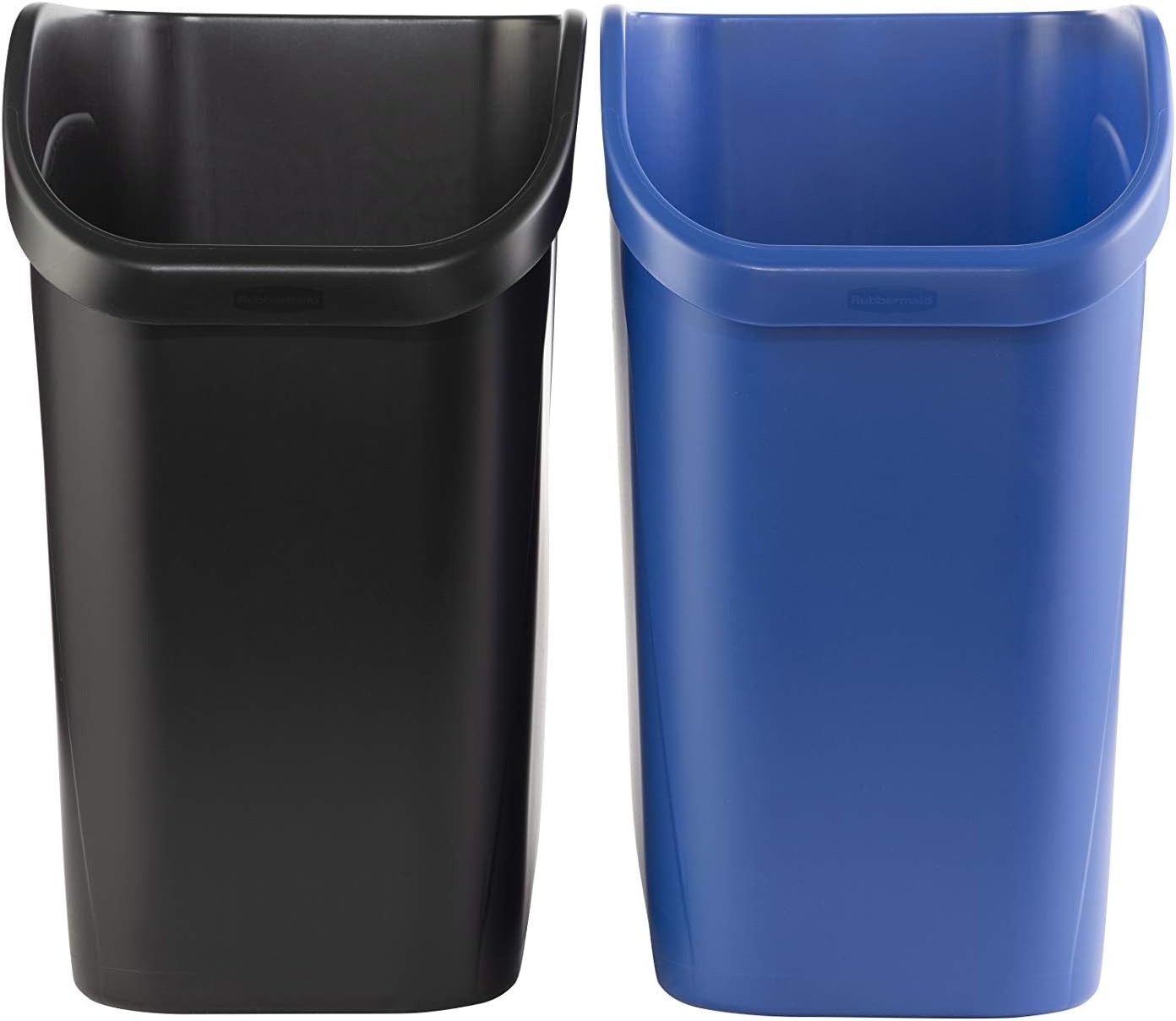 image:imageRubbermaid Undercounter Small Trash Can 2 Pack Blue and Black for RecyclingWaste 94Gallon Fits under SinkDeskCabinet for use in KitchenBathroomOffice