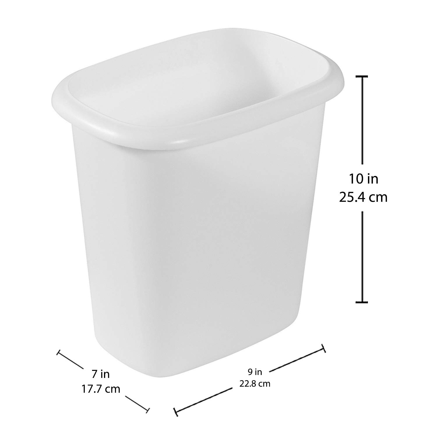 image:imageRubbermaid Vanity Trash CanWastebasket 15Gallons6Quarts White for Under CounterKitchenOfficeBedroomBathroom3 Pack