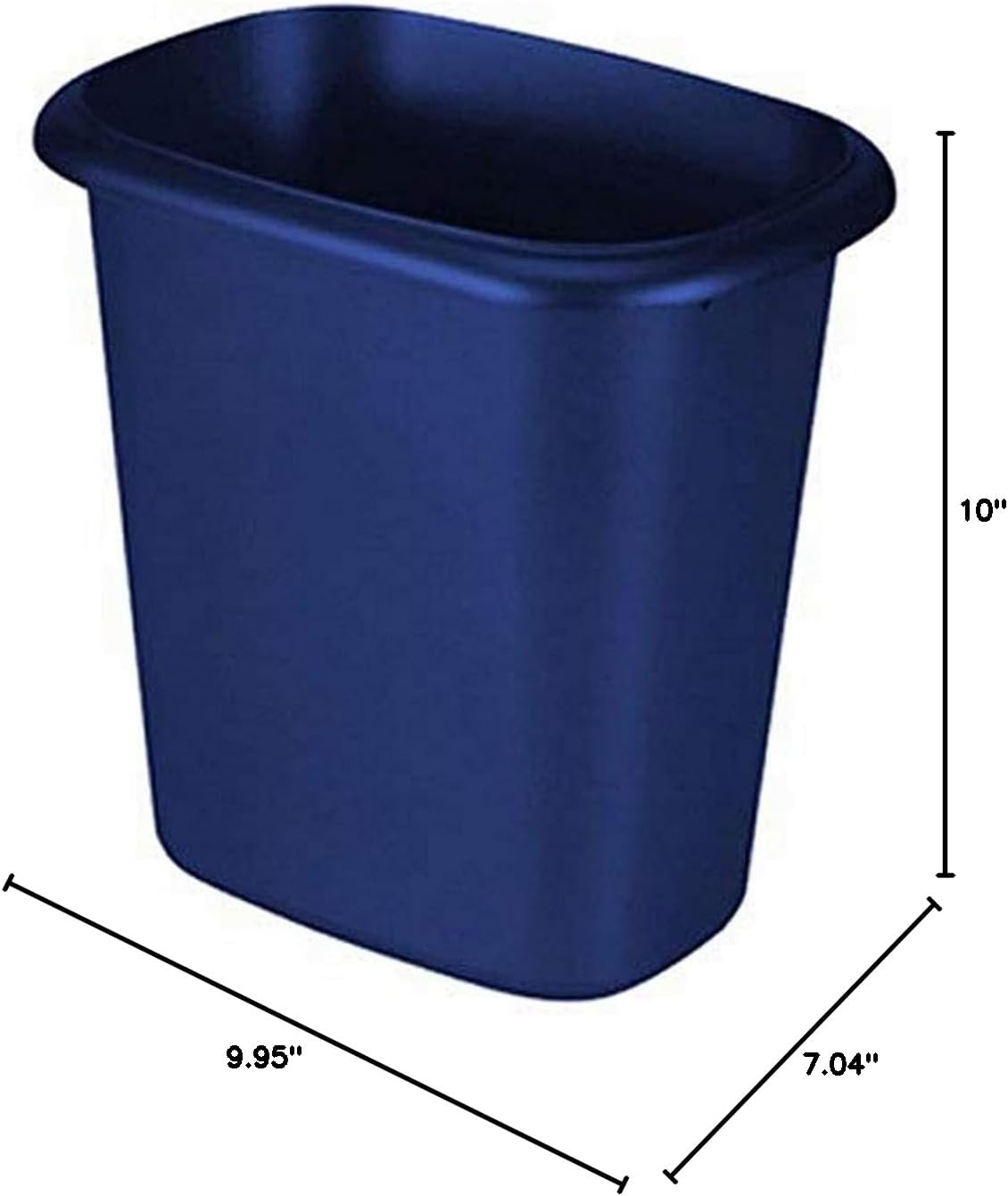 image:imageRubbermaid plastic Rectangular Waste Basket 15 Gallon Blue Trash Can for Bedroom Home Office Use 6 quarts