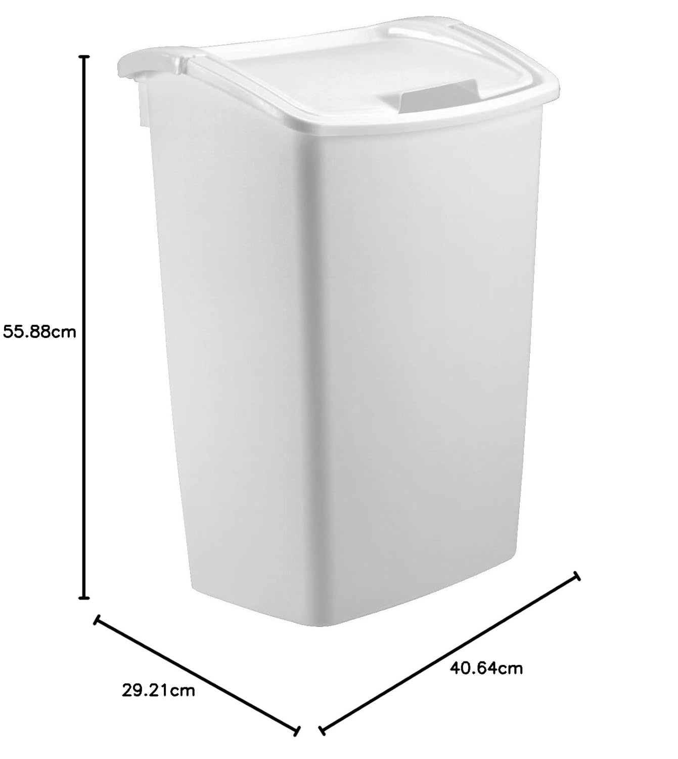 image:imageRubbermaidWhite DualAction Swing Lid Trash Can 1125 Gallon for HomeKitchenBathroomGarbageWhite