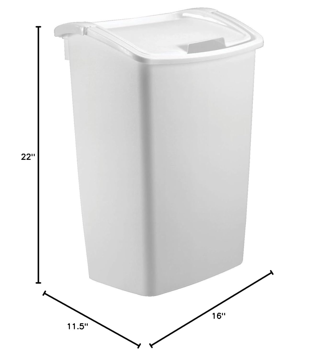 image:imageRubbermaidWhite DualAction Swing Lid Trash Can 1125 Gallon for HomeKitchenBathroomGarbageWhite