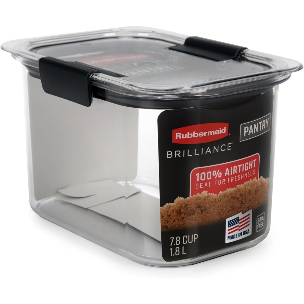 image:imageRubbermaid Brilliance BPAFree Food Storage Containers with Lids Airtight Kitchen and Pantry Organization Set Includes 3 Containers and Scoops Clear 16 cups78 Cup