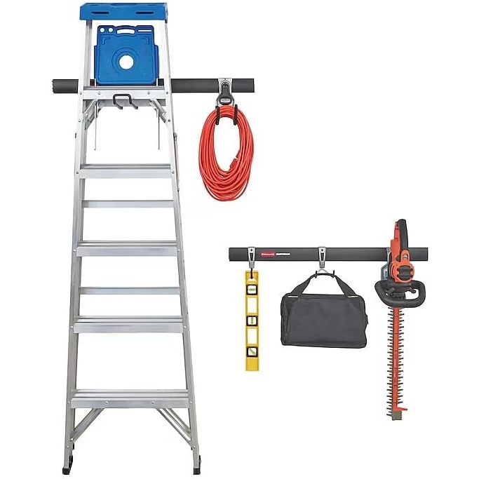 image:imageRubbermaid FastTrack Garage Storage Utility Hooks 5 Piece Black All in One Rail Hook Kit and Tool Organizer Heavy Duty for HomeGarageShedGarden2 Rails 5 Hooks