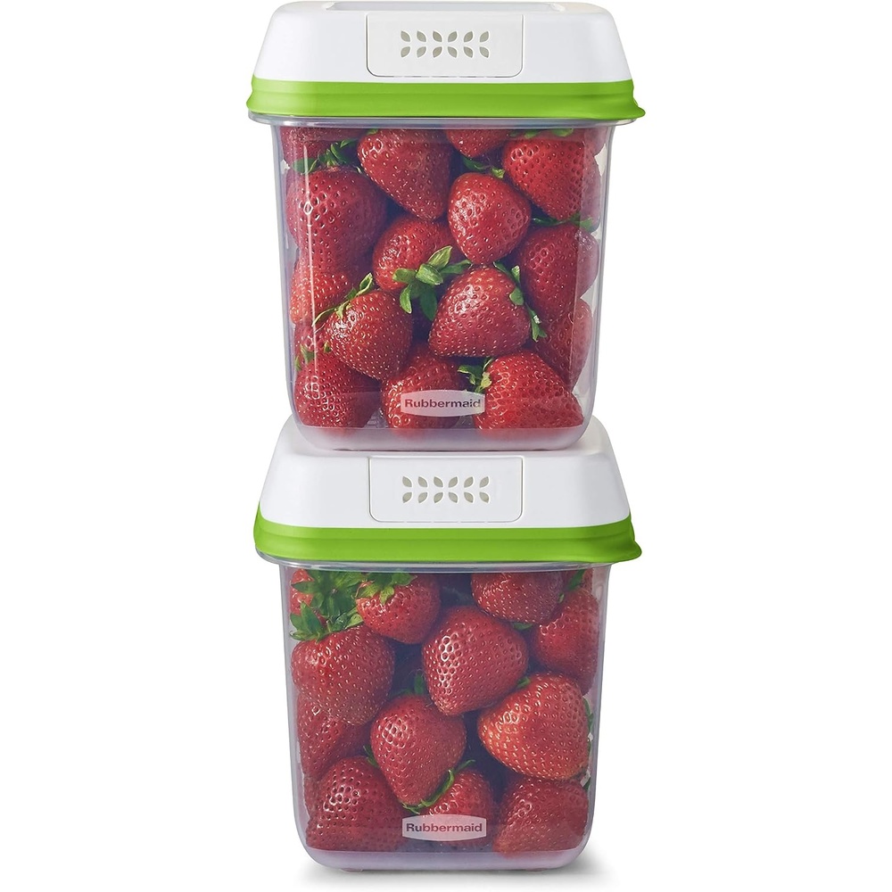 image:imageRubbermaid FreshWorks Produce Saver Medium and Large Storage Containers 6 Piece Set2Pack 72 Cup