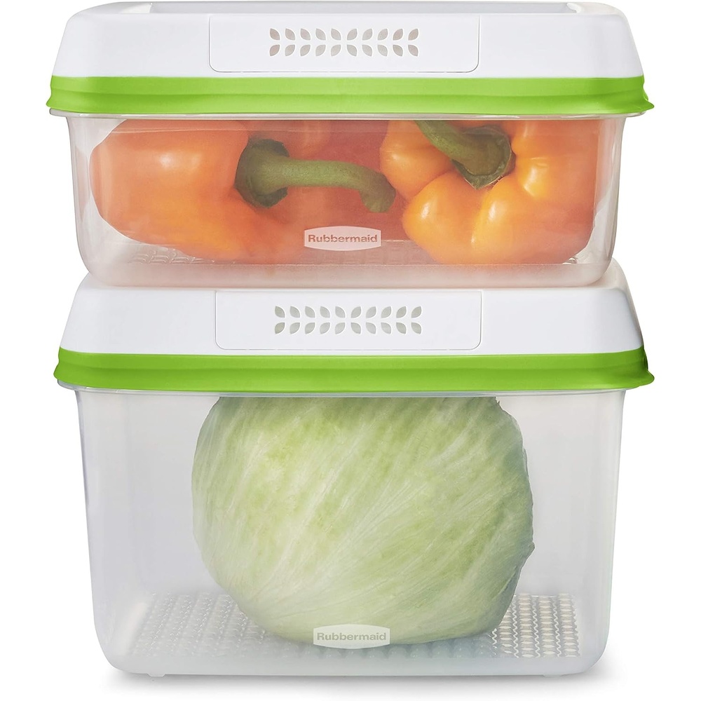 image:imageRubbermaid FreshWorks Produce Saver Medium and Large Storage Containers 6 Piece Set2Pack Assorted Sizes