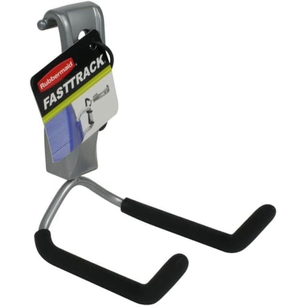 image:imageRubbermaid Garage FastTrack Hose Hook Satin Nickel Wall Mounted Storage System Holds up to 50 pounds for HomeGarageCord Hook