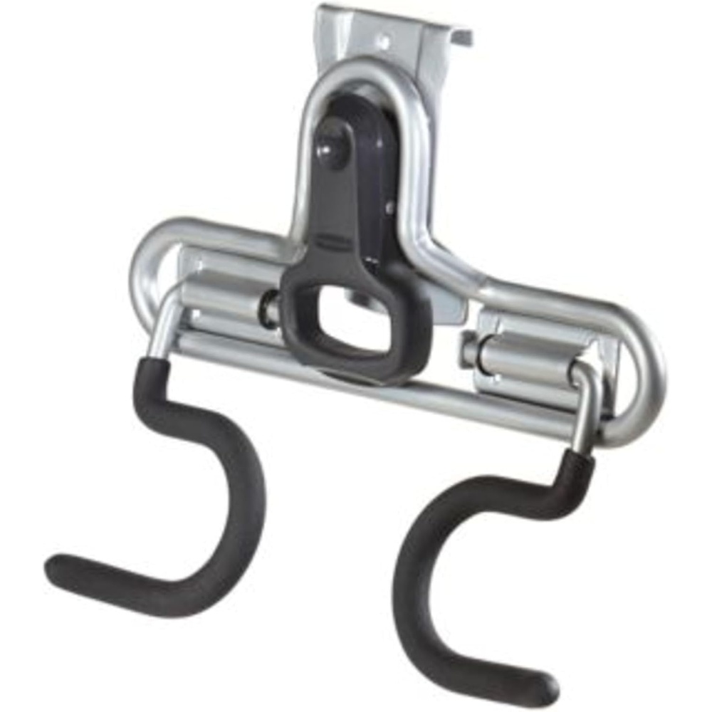 image:imageRubbermaid Garage FastTrack Hose Hook Satin Nickel Wall Mounted Storage System Holds up to 50 pounds for HomeGarageDoubleHandle Hook