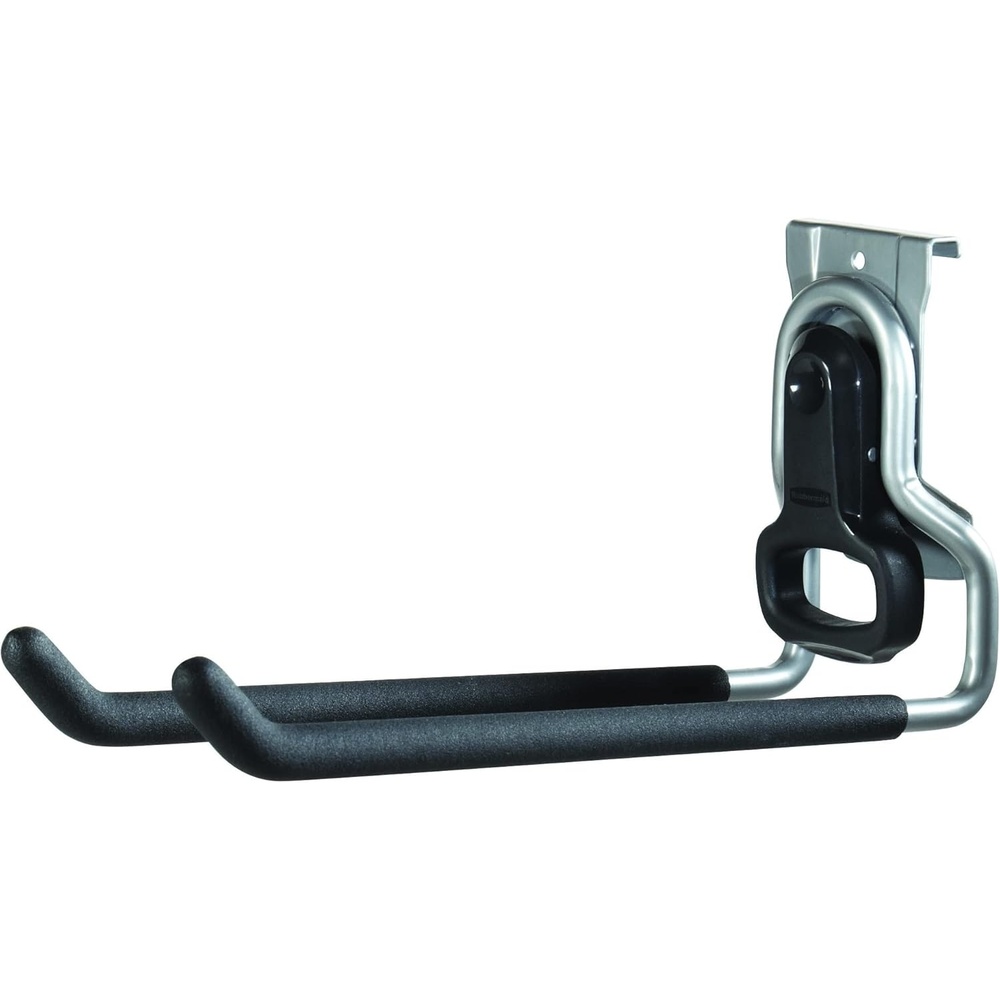 image:imageRubbermaid Garage FastTrack Hose Hook Satin Nickel Wall Mounted Storage System Holds up to 50 pounds for HomeGarageMultiPurpose Hook