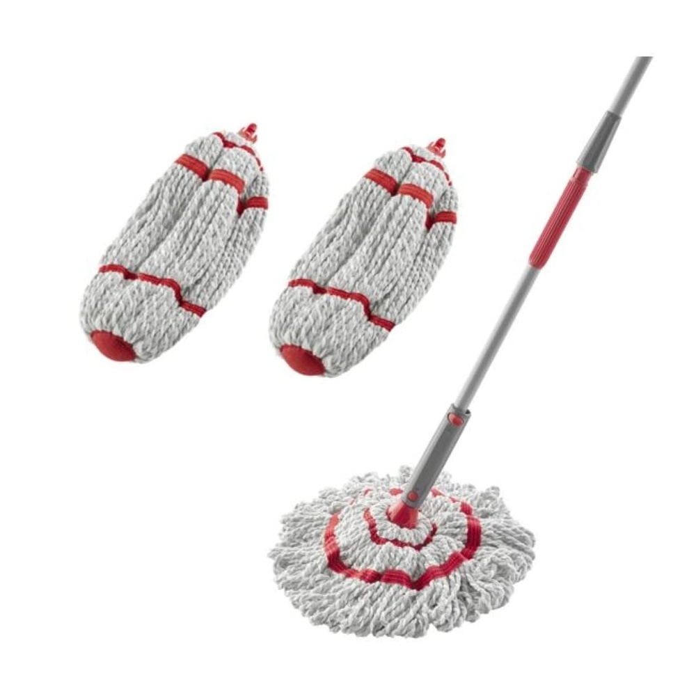 image:imageRubbermaid Microfiber Twist Mop Kit with 2 Refills Kit Machine Washable Builtin Wringer Lightweight Safe for All Floor Types Deep Cleaning for HomeBathroomGarageOfficeMicrofiber Twist Mop Collapsible