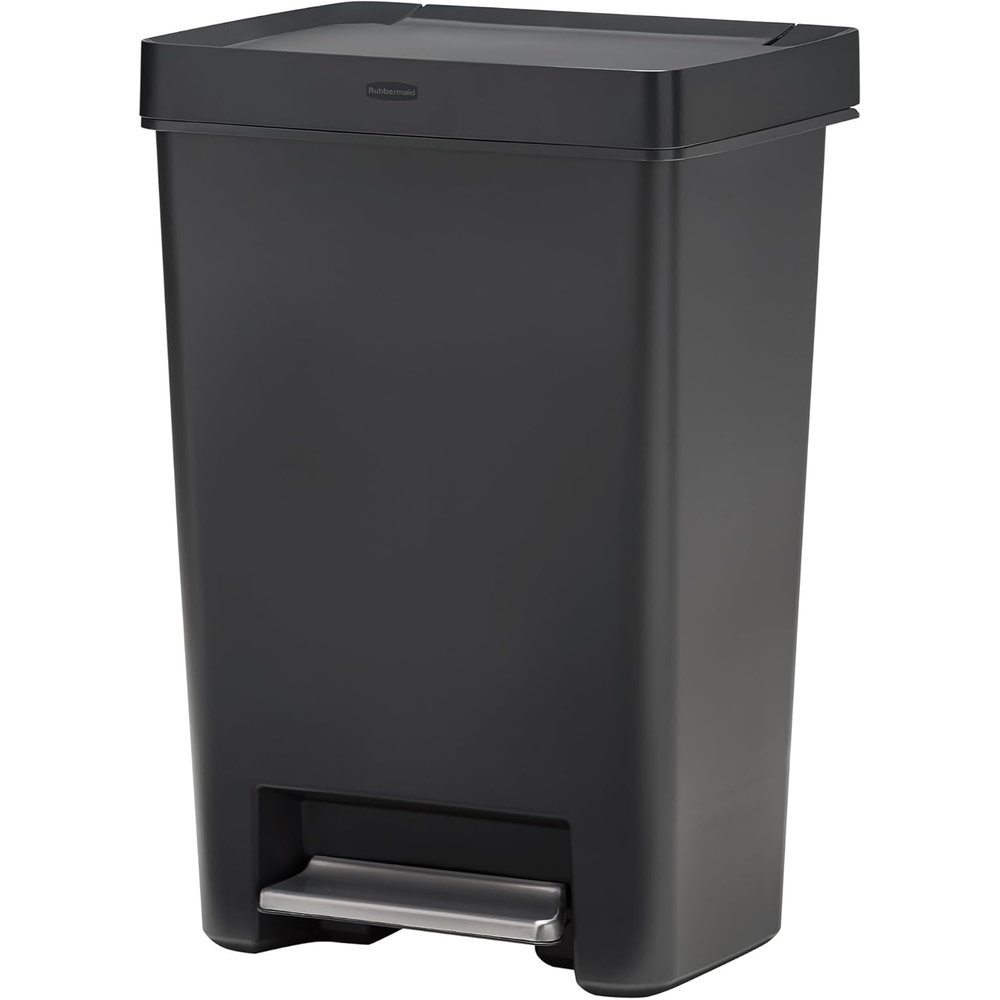 image:imageRubbermaid Premier Series II StepOn Trash Can for Home and Kitchen with Lid Lock and Slow Close 124 Gallon Charcoal for HomeKitchenGarageApartmentOfficeResin Rim Lid