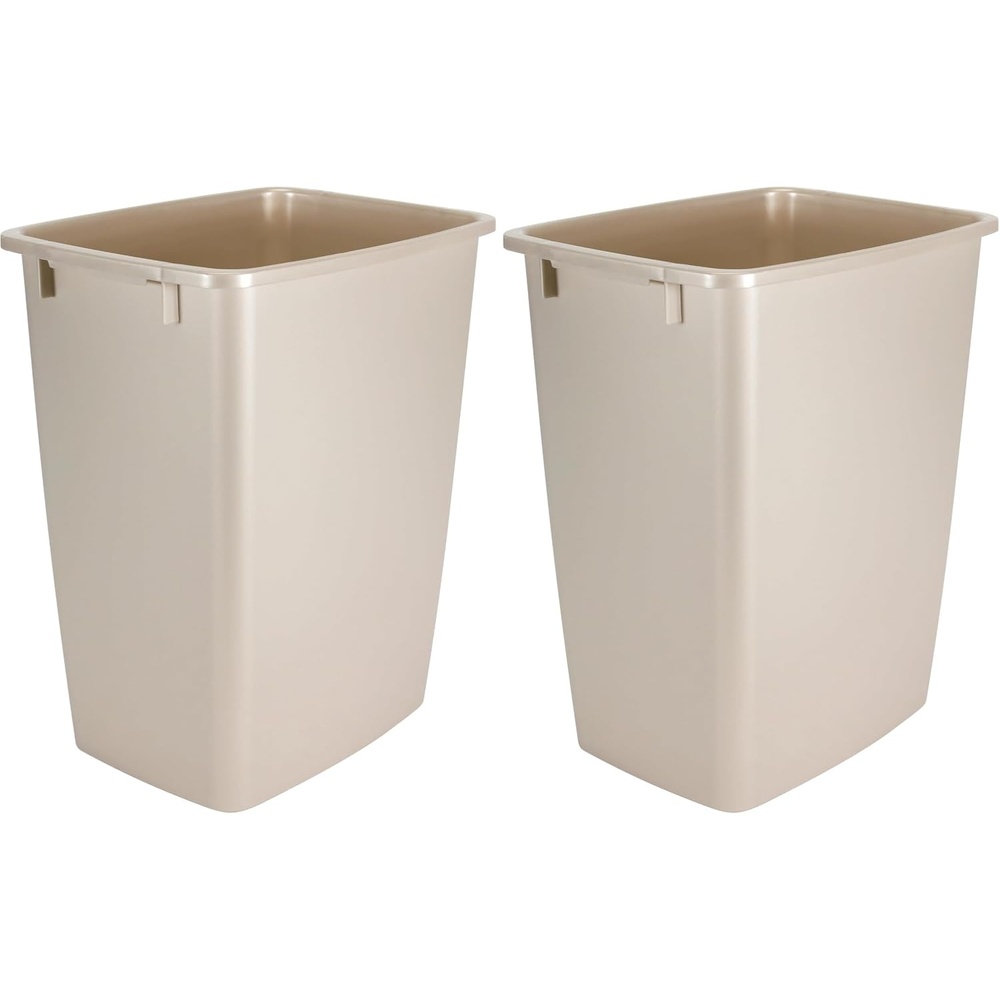 image:imageRubbermaid Small Trash 9Gallons Beige Plastic Garbage CanWastebasket for KitchenBathroom fits UnderSinkDeskCountertopCabinet 21quart Bisque