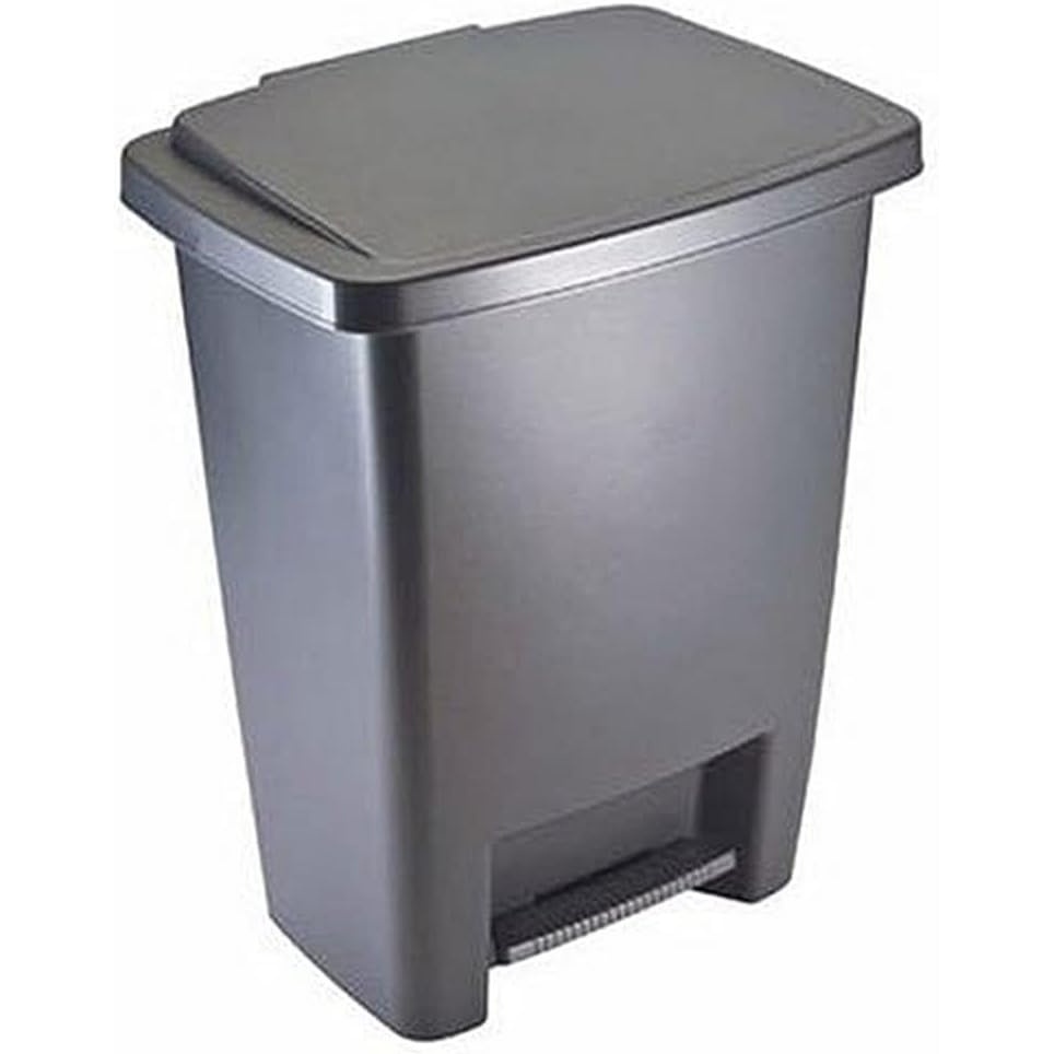 image:imageRubbermaid StepOn Trash Can with Lid 825Gallon Gray Easy Clean Wastebasket for HomeKitchenBedroomOfficeGray