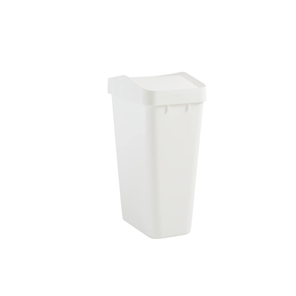 image:imageRubbermaid Swing Top Recycling Container Easy Access Disposal and Slim Modern Recycle Bin with Lid 122 Gallon Capacity Black for HomeKitchenHotelLobbyOfficeGarageWhite