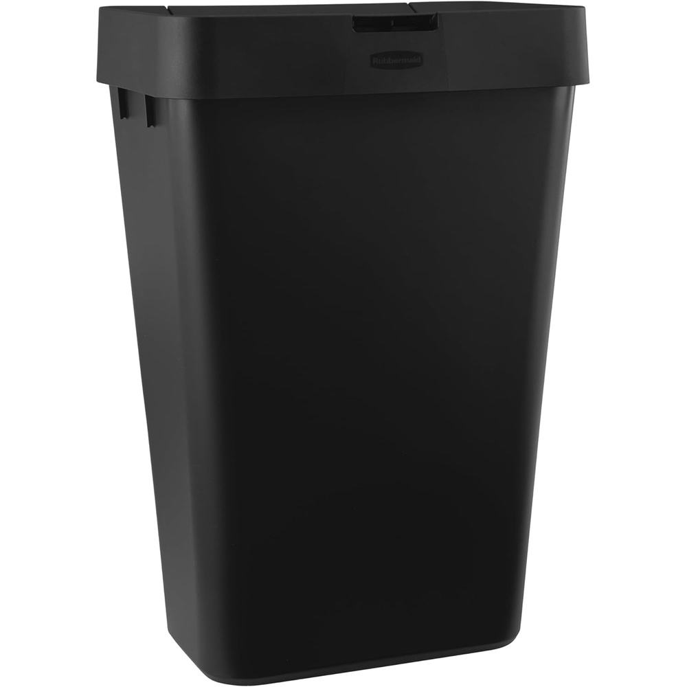 image:imageRubbermaid TouchTop Kitchen Trash Can with Lid 122 Gallon Black Garbage Container for HomeKitchenApartmentGarageBlack