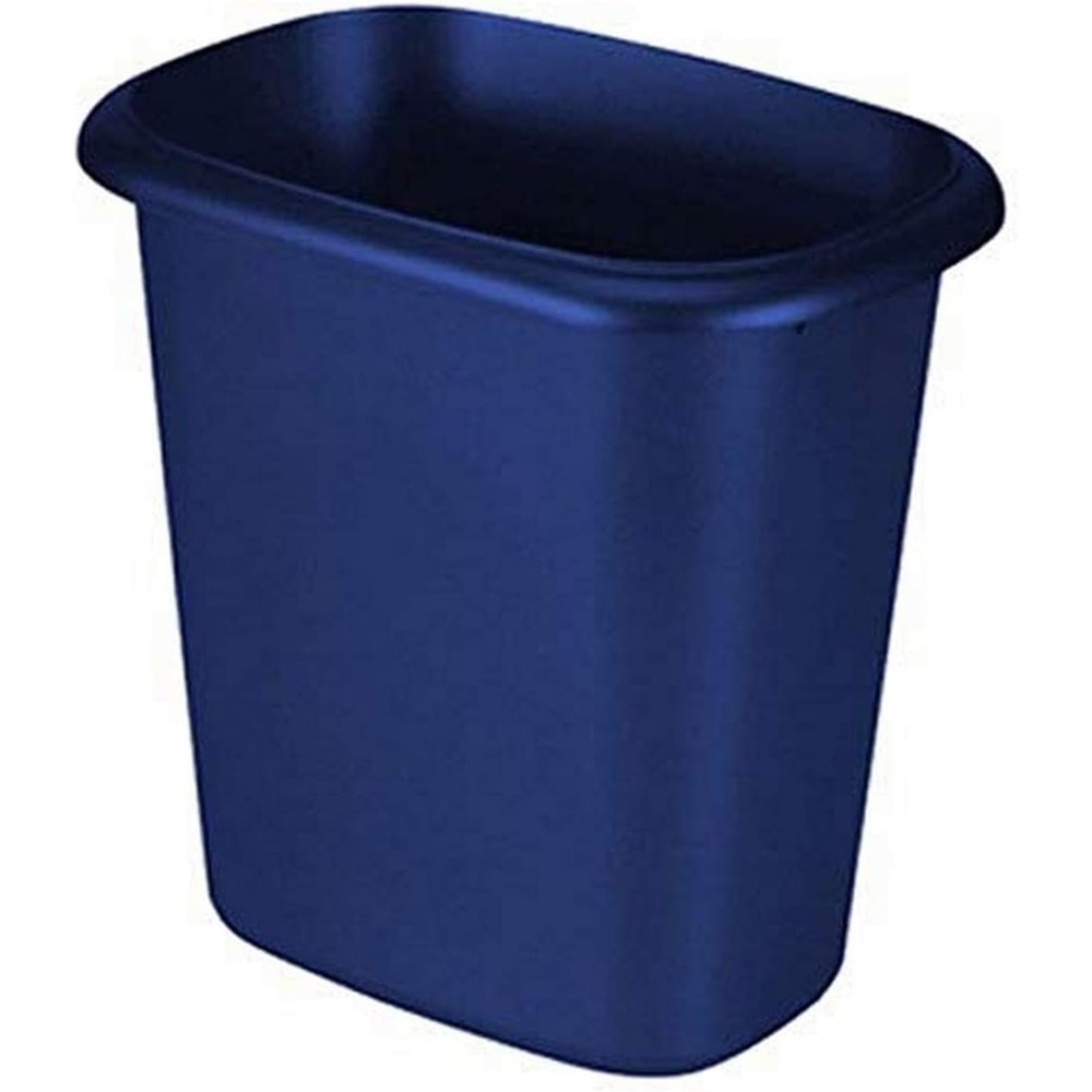 image:imageRubbermaid plastic Rectangular Waste Basket 15 Gallon Blue Trash Can for Bedroom Home Office Use 6 quarts