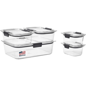 Rubbermaid Brilliance BPA-Free 3 Set Food Storage Containers with Lids, Removable Trays, Airtight, Leak-Proof, Ideal for Meal Prep, Lunch, and Leftovers(10-Piece)