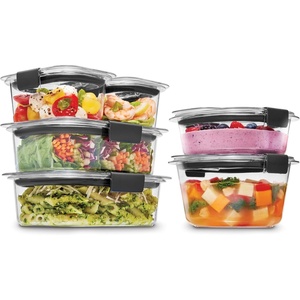 Rubbermaid Brilliance BPA-Free 3 Set Food Storage Containers with Lids, Removable Trays, Airtight, Leak-Proof, Ideal for Meal Prep, Lunch, and Leftovers(12-Piece)