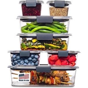 Rubbermaid Brilliance BPA-Free 3 Set Food Storage Containers with Lids, Removable Trays, Airtight, Leak-Proof, Ideal for Meal Prep, Lunch, and Leftovers(14-Piece)