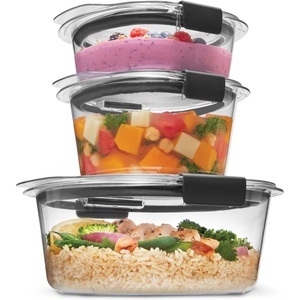 Rubbermaid Brilliance BPA-Free 3 Set Food Storage Containers with Lids, Removable Trays, Airtight, Leak-Proof, Ideal for Meal Prep, Lunch, and Leftovers(6-Piece (Rounds))