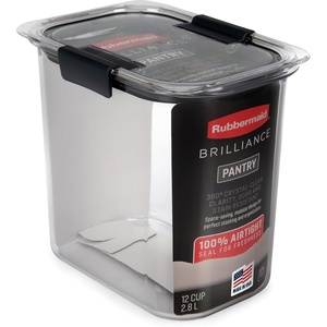 Rubbermaid Brilliance BPA-Free Food Storage Containers with Lids Airtight Kitchen and Pantry Organization Set Includes 3 Containers and Scoops Clear 16 cups(12 Cup)