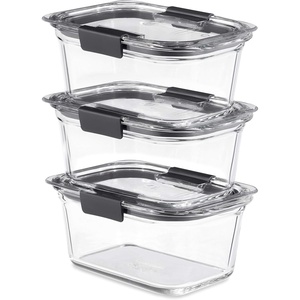 Rubbermaid Brilliance® Glass Round Leak-Proof 6-Piece Set Food Storage Containers, Food Containers with Lids, Meal Prep Containers(4.7 cups (6-Piece))