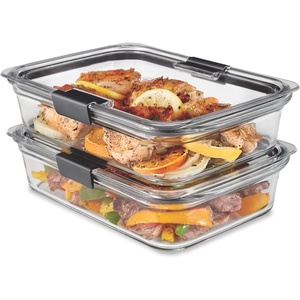 Rubbermaid Brilliance® Glass Round Leak-Proof 6-Piece Set Food Storage Containers, Food Containers with Lids, Meal Prep Containers(8 cups (4-Piece))