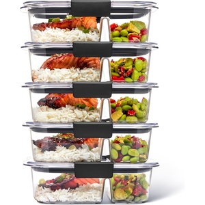 Rubbermaid Brilliance Tritan Plastic Food Storage Containers BPA Free Airtight Lids Ideal for Lunch Meal Prep & Leftovers Set of 5 (3.2 Cup)(2.85 cup (10-Piece))