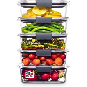 Rubbermaid Brilliance Tritan Plastic Food Storage Containers BPA Free Airtight Lids Ideal for Lunch Meal Prep & Leftovers Set of 5 (3.2 Cup)(3.2 cup (10-Piece))