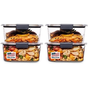 Rubbermaid Brilliance Tritan Plastic Food Storage Containers BPA Free Airtight Lids Ideal for Lunch Meal Prep & Leftovers Set of 5 (3.2 Cup)(4.7 Cup)