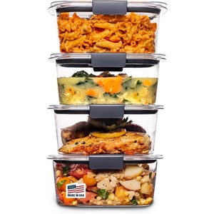 Rubbermaid Brilliance Tritan Plastic Food Storage Containers BPA Free Airtight Lids Ideal for Lunch Meal Prep & Leftovers Set of 5 (3.2 Cup)(4.7 cup (8-Piece))
