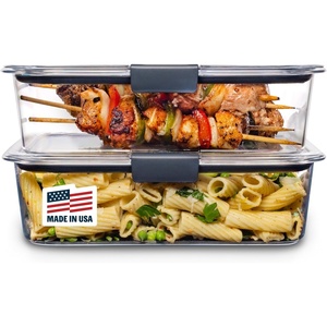 Rubbermaid Brilliance Tritan Plastic Food Storage Containers BPA Free Airtight Lids Ideal for Lunch Meal Prep & Leftovers Set of 5 (3.2 Cup)(9.6 cup (4-Piece))