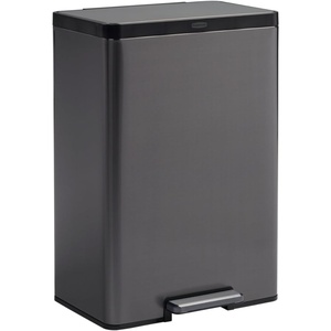 Rubbermaid Elite Stainless Steel Metal Dual Stream Step-On Trash Can for Waste and Recycling 15.9 Gallon Charcoal Trash and Recycle Bin Combo for Home/Kitchen/Garage/Apartment/Office(10.5 Gallon)