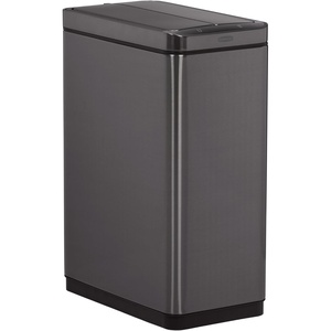 Rubbermaid Elite Stainless Steel Slim Sensor Trash Can 12-Gallon Batteries Included Charcoal Wastebasket for Home/Kitchen/Hotel/Lobby/Office 11.8G(Slim Sensor)