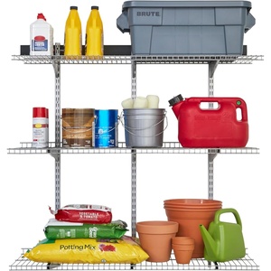 Rubbermaid Fasttrack Rail Storage 48″x16″ 3-Shelf Kit, 350 lbs. Per Shelf, for Home/Garage/Shed/Workshop Organization(48″ Shelf)